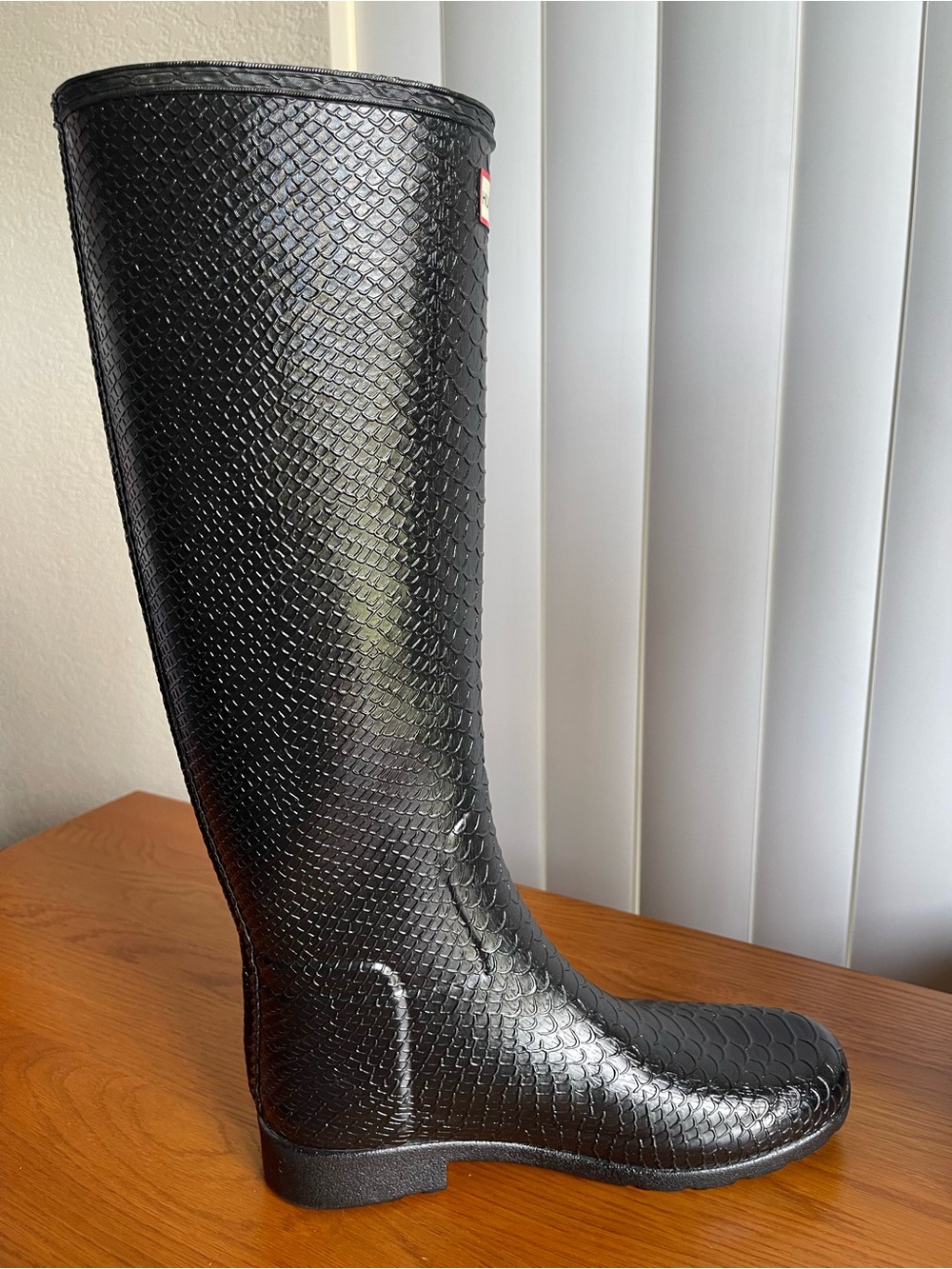 Hunter Women’s Original Refined Scale Texture Tall Boots Black Size 9 - Picture 6 of 16